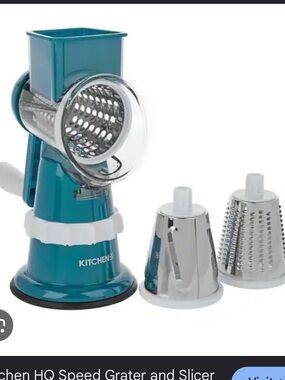 Kitchen HQ speed grater and slicker Teal Suction-Base New